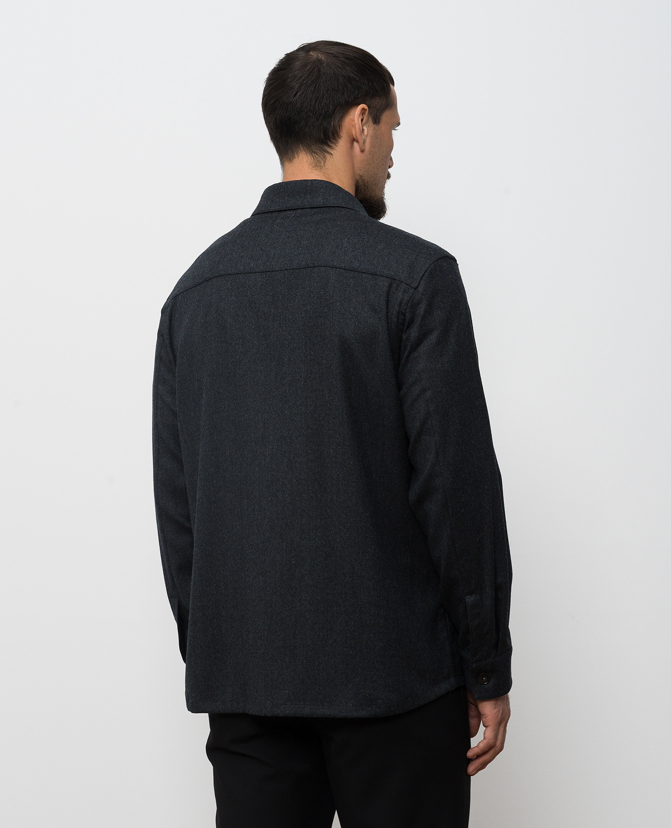 

Gray wool shirt Canali, Grey