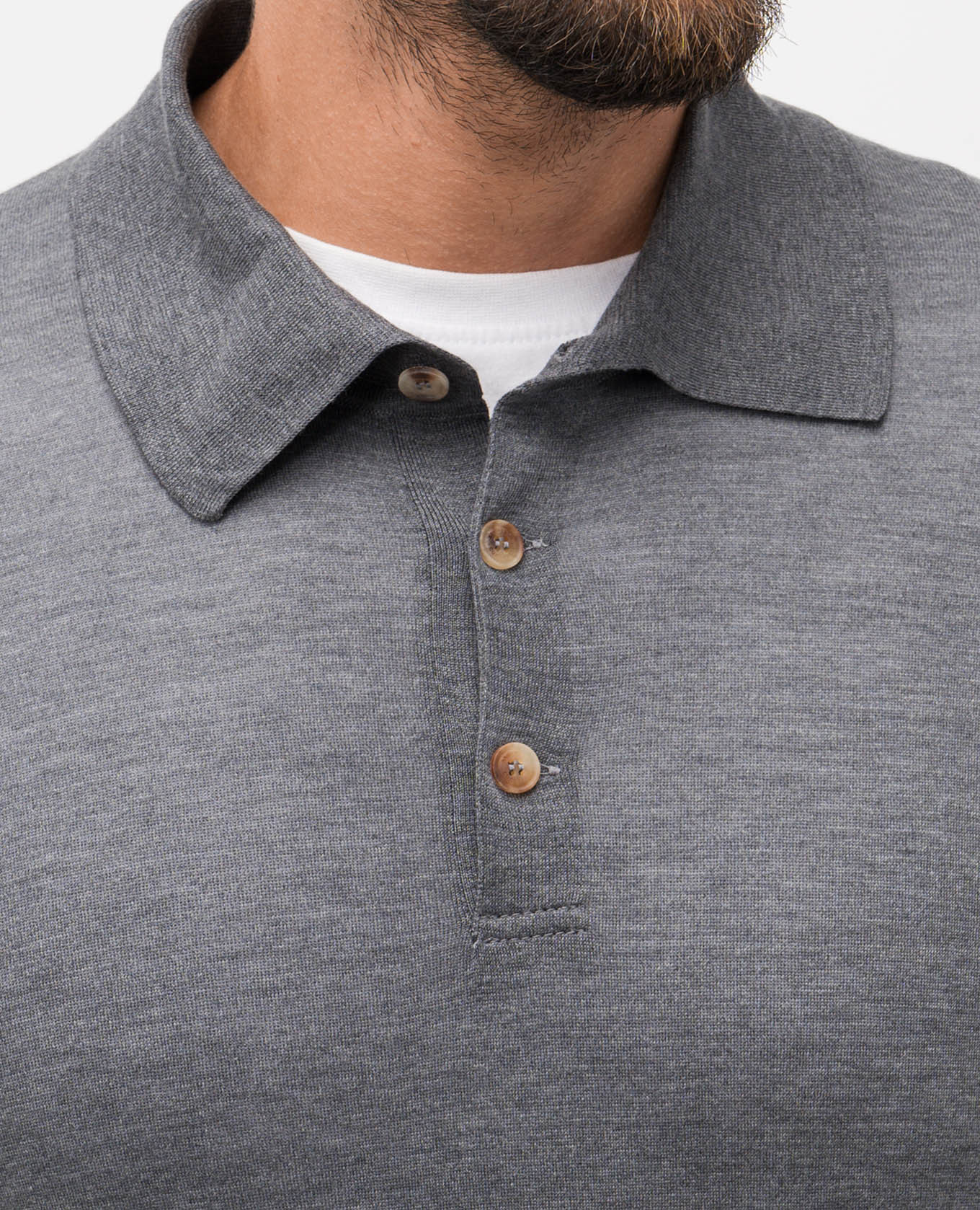 

Grey silk polo with long sleeves Brunello Cucinelli
