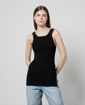 Helmut Lang Black ribbed top O01HW711