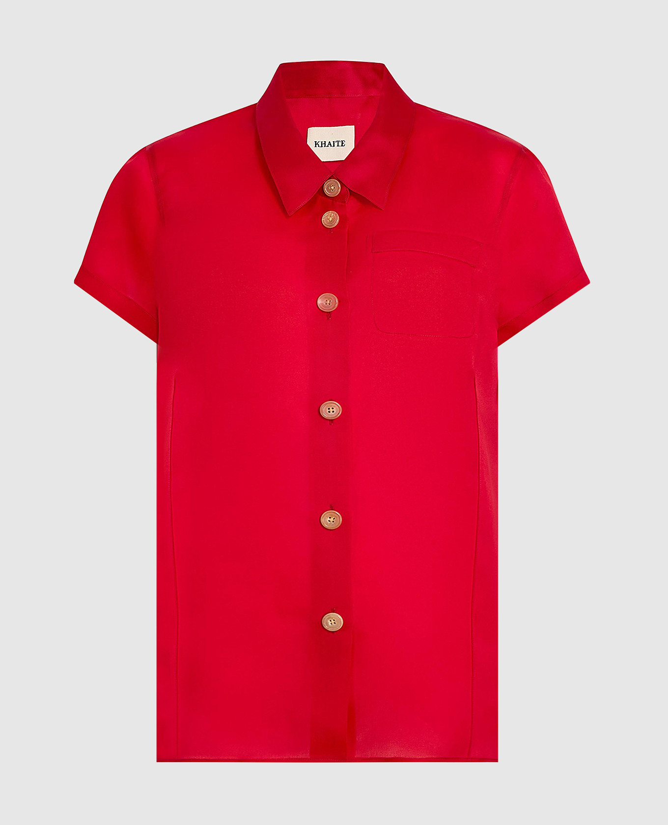 

Keefe red silk blouse Khaite