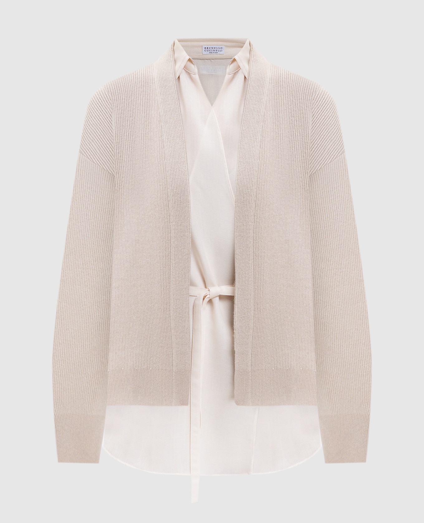

Beige cashmere cardigan with blouse Brunello Cucinelli