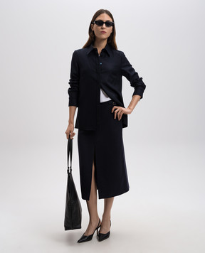 Gabriela Hearst Morelos blue cashmere midi skirt 1243039C108