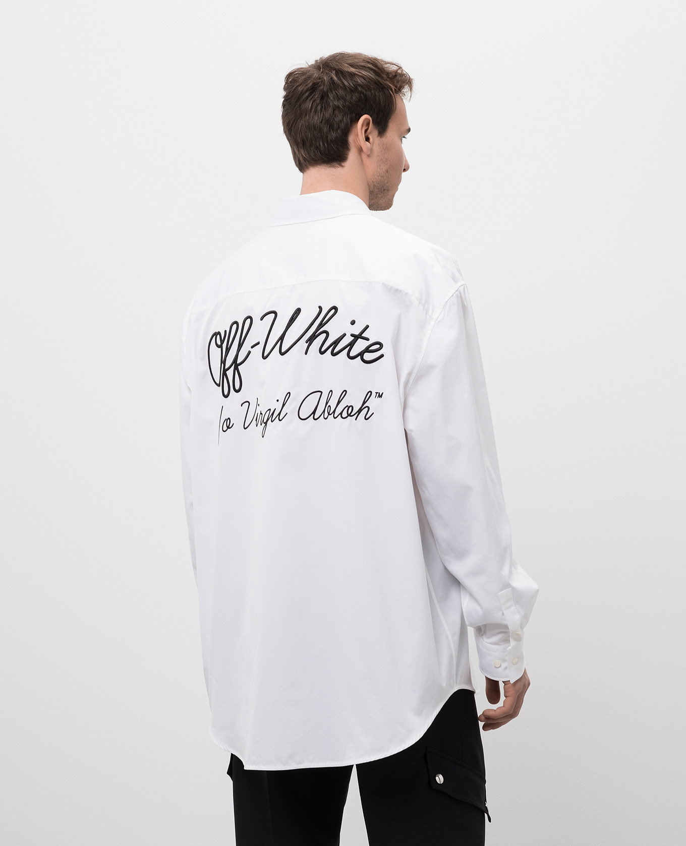 White shirt with logo embroidery Off-White 4