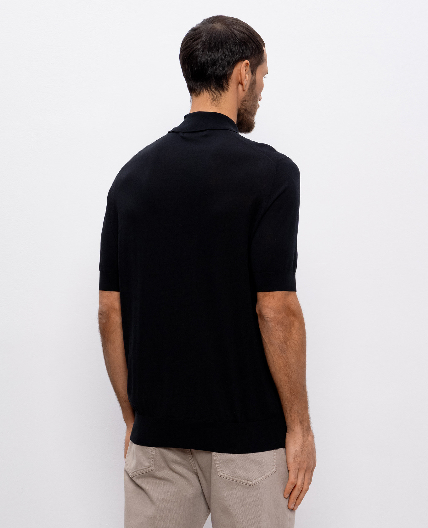 

Black polo with silk Brunello Cucinelli