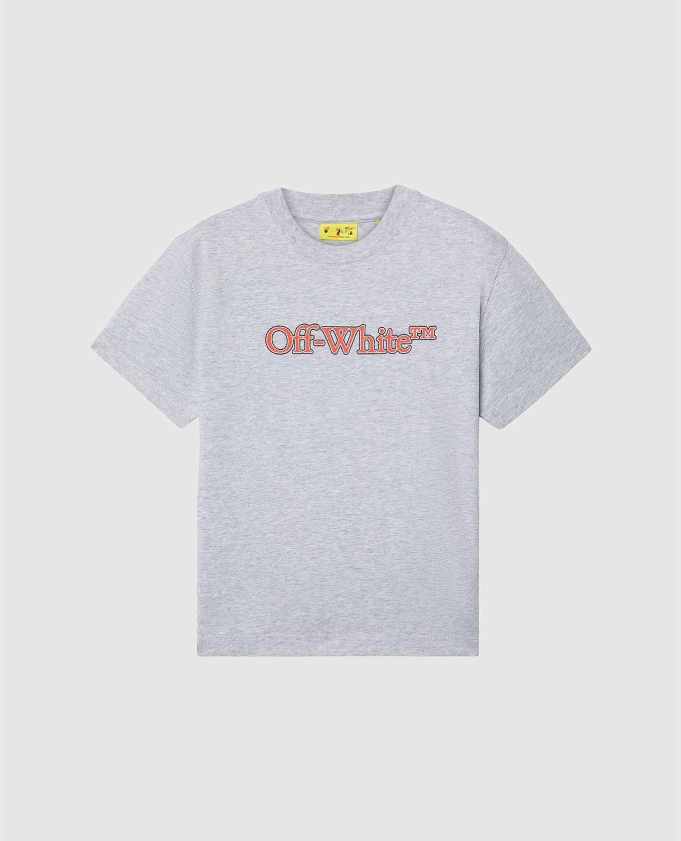 Children&#39;s gray melange T-shirt with logo print Off-White