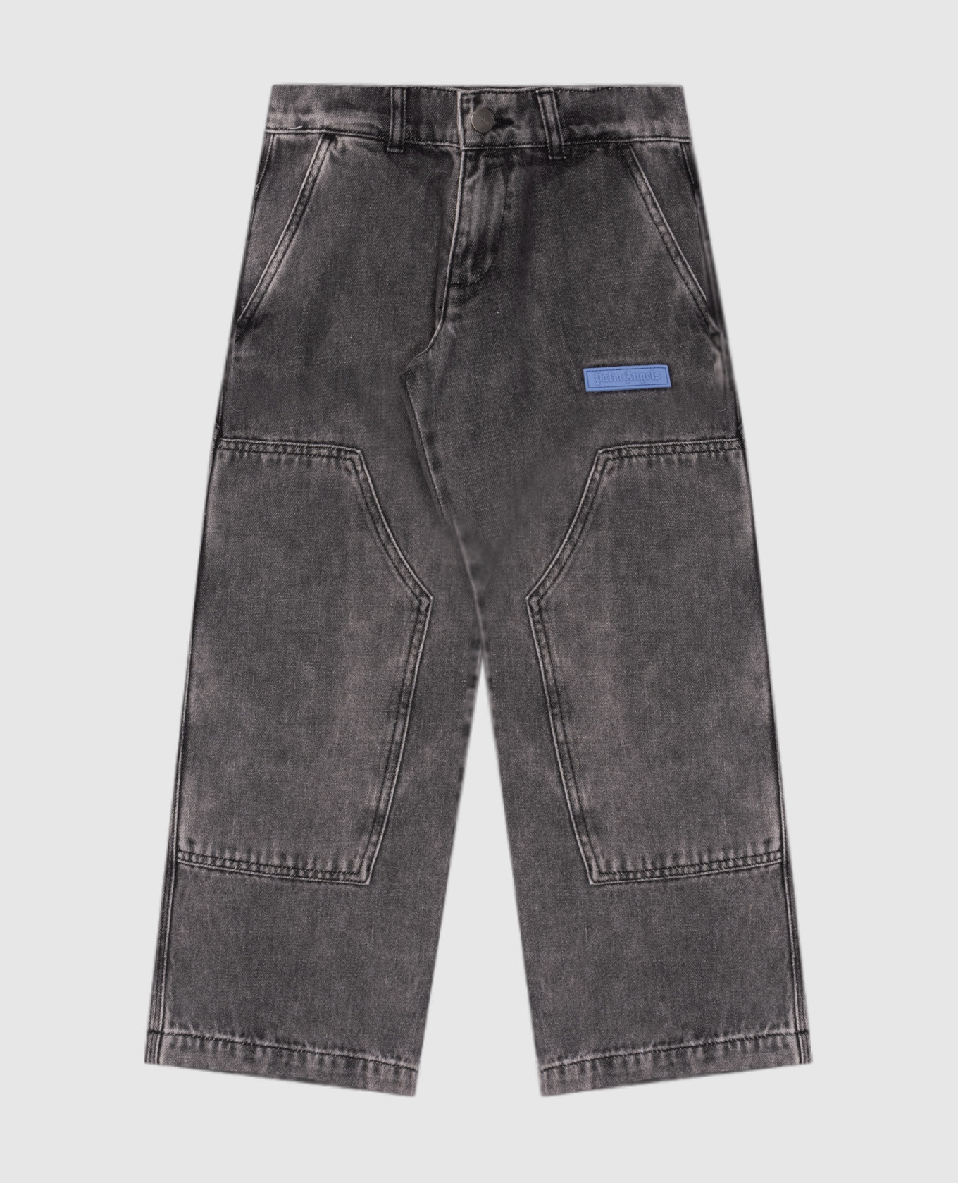 

Children's gray jeans with a logo Palm Angels, Серый