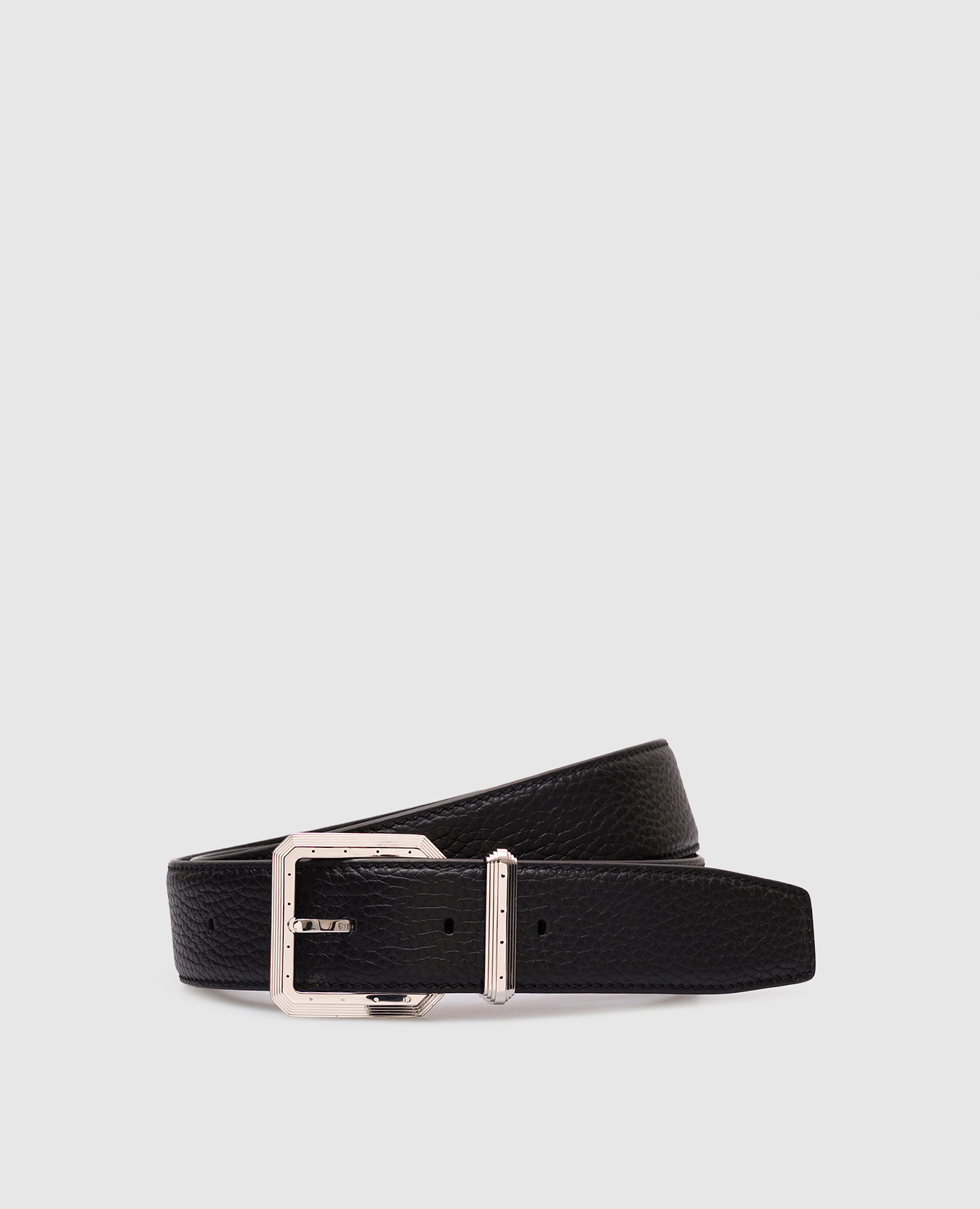 

Black leather belt with logo engraving Stefano Ricci