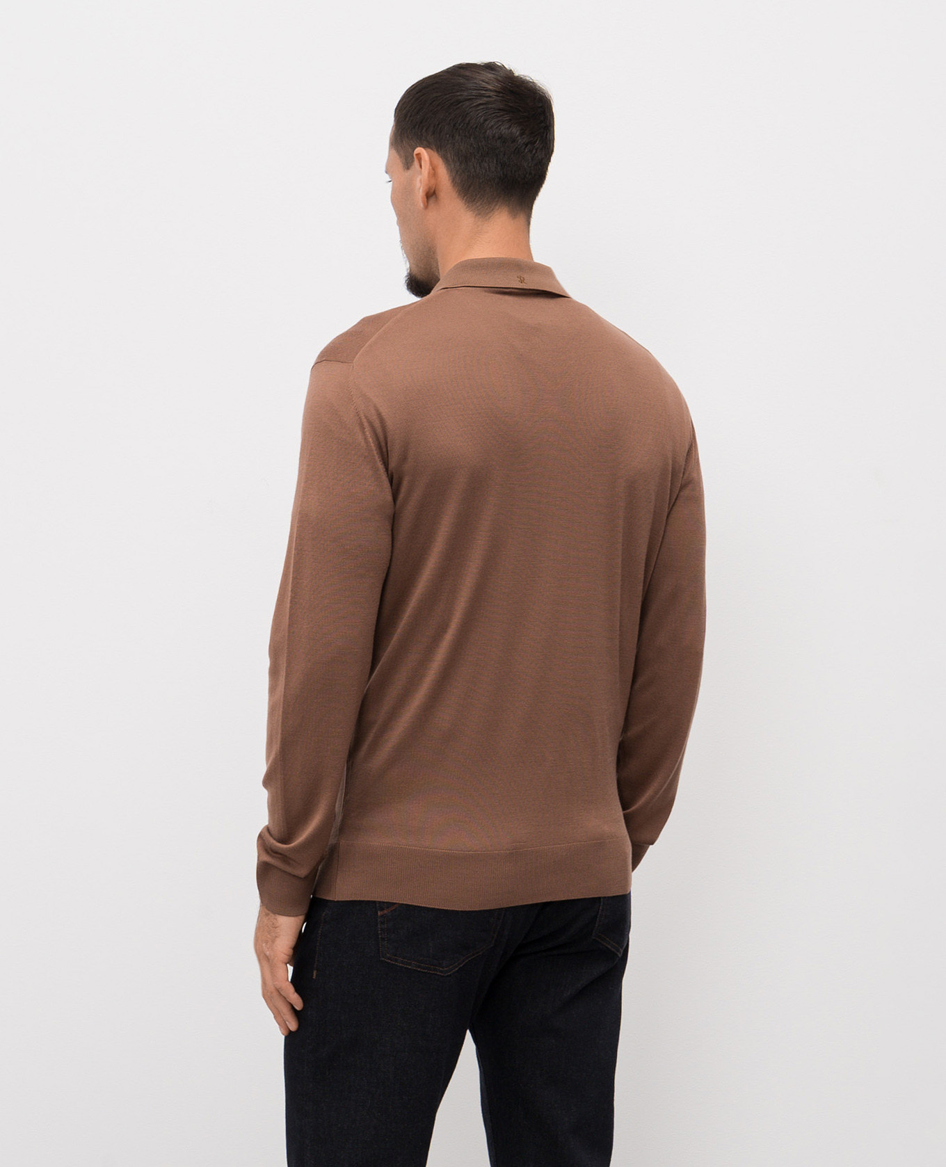 

Brown wool cardigan with monogram logo Stefano Ricci