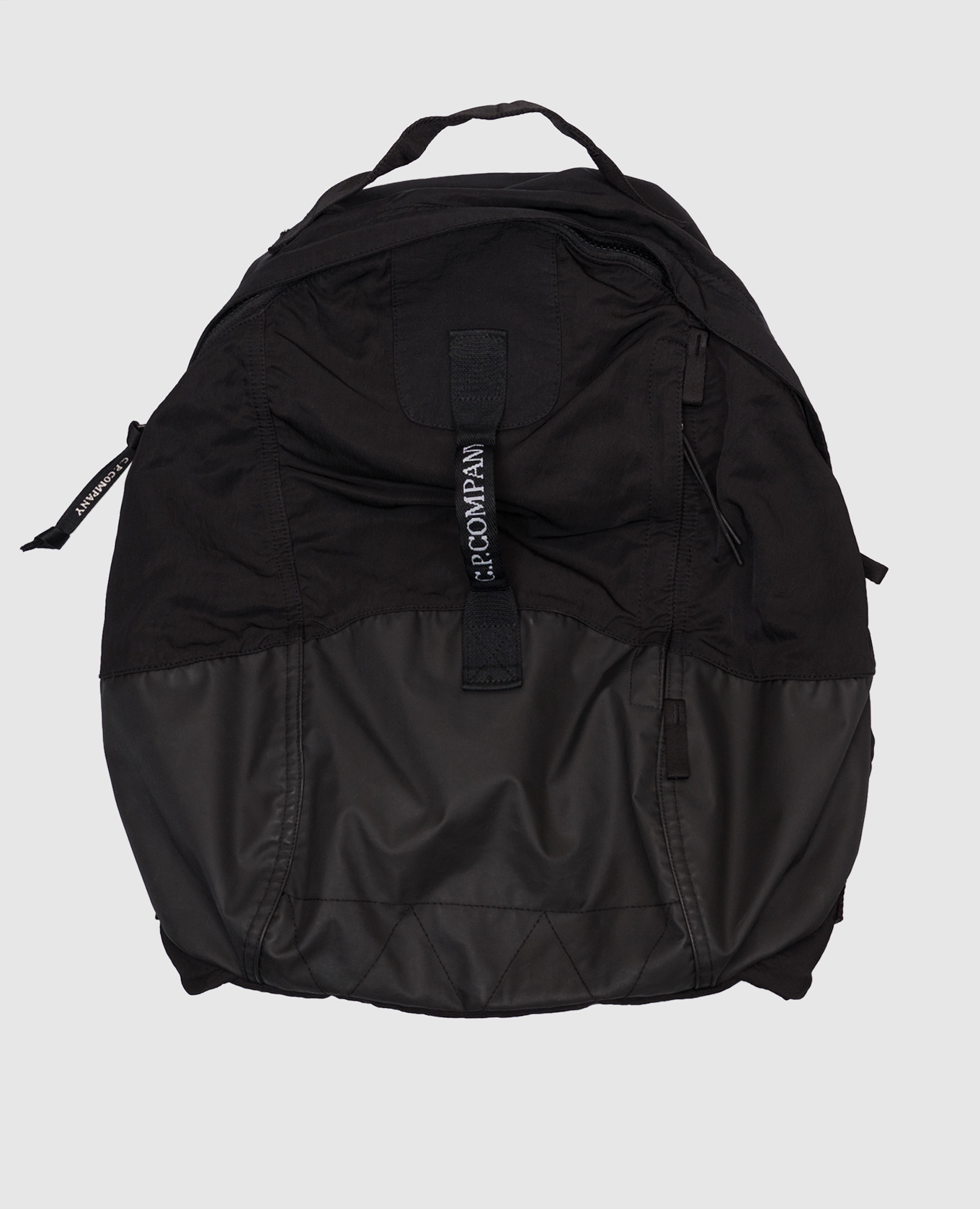 

Black backpack with logo pattern C.P. Company