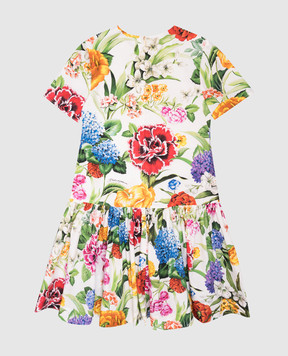 Dolce&Gabbana Children's floral print midi dress with logo L53DX6HS5S5812+