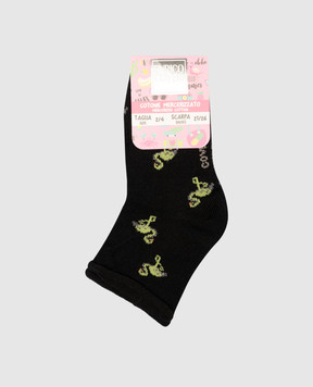 RiminiVeste Enrico Coveri children's black socks with a pattern PRETTY