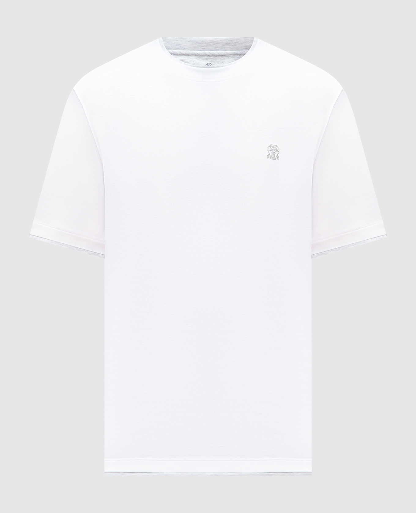 

White T-shirt with layered logo Brunello Cucinelli