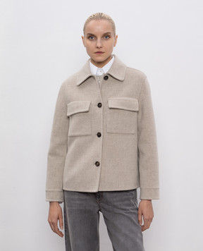 Brunello Cucinelli Beige wool and cashmere jacket with monil chain MD5327681P