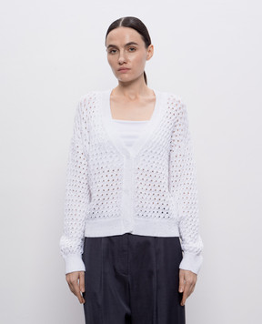 Peserico White openwork cardigan with sequins S99782F03A9110