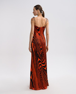 David Koma Red dress with animal print RE25DK78DL