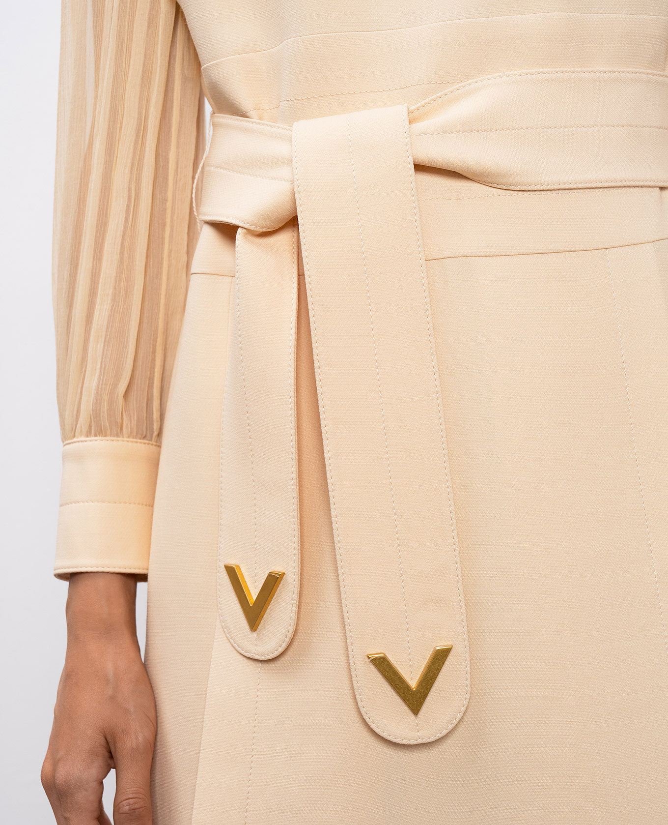 Beige wool and silk dress Valentino 5