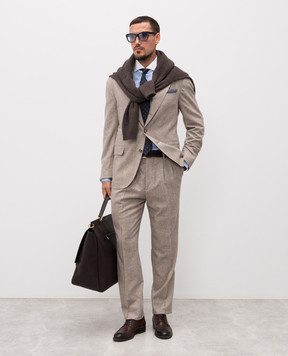 Brunello Cucinelli Blue shirt with contrasting collar MH6121705