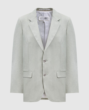 Maison Margiela MM6 Green jacket with slits S62BN0108M35451