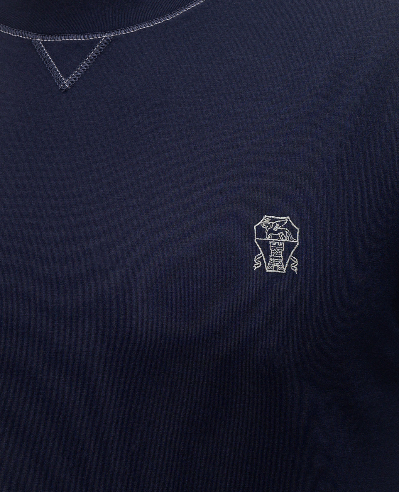 

Blue t-shirt with logo print Brunello Cucinelli