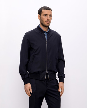 CAPOBIANCO Blue wool bomber jacket 18M180UE004856