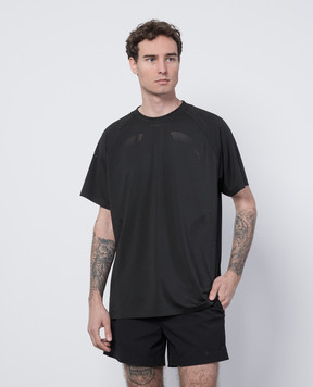 Heliot Emil Black T-shirt Intine with perforation M09106