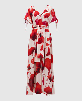 Solotre Beige printed maxi dress M1D0063