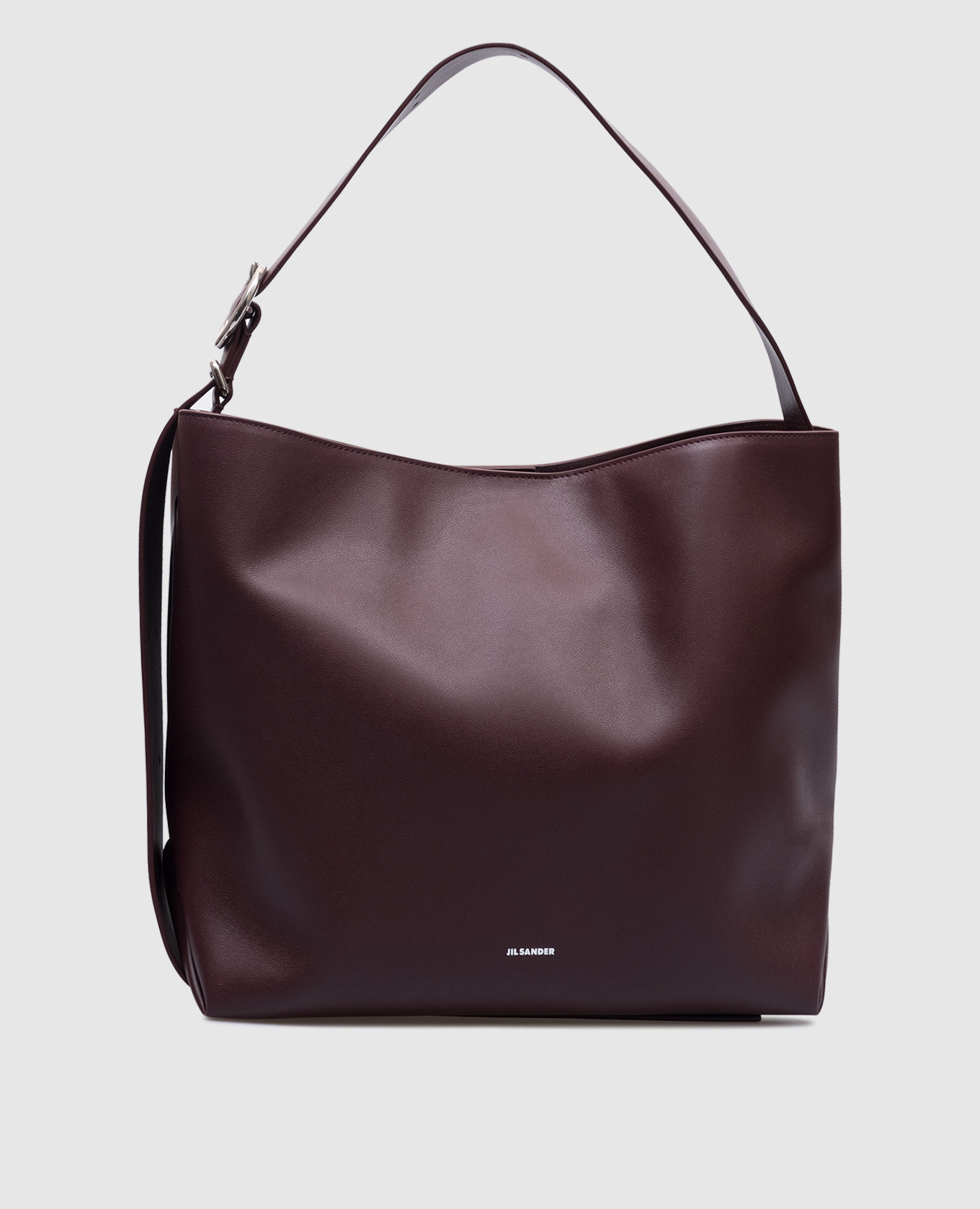 

Burgundy leather bag Folded with logo Jil Sander