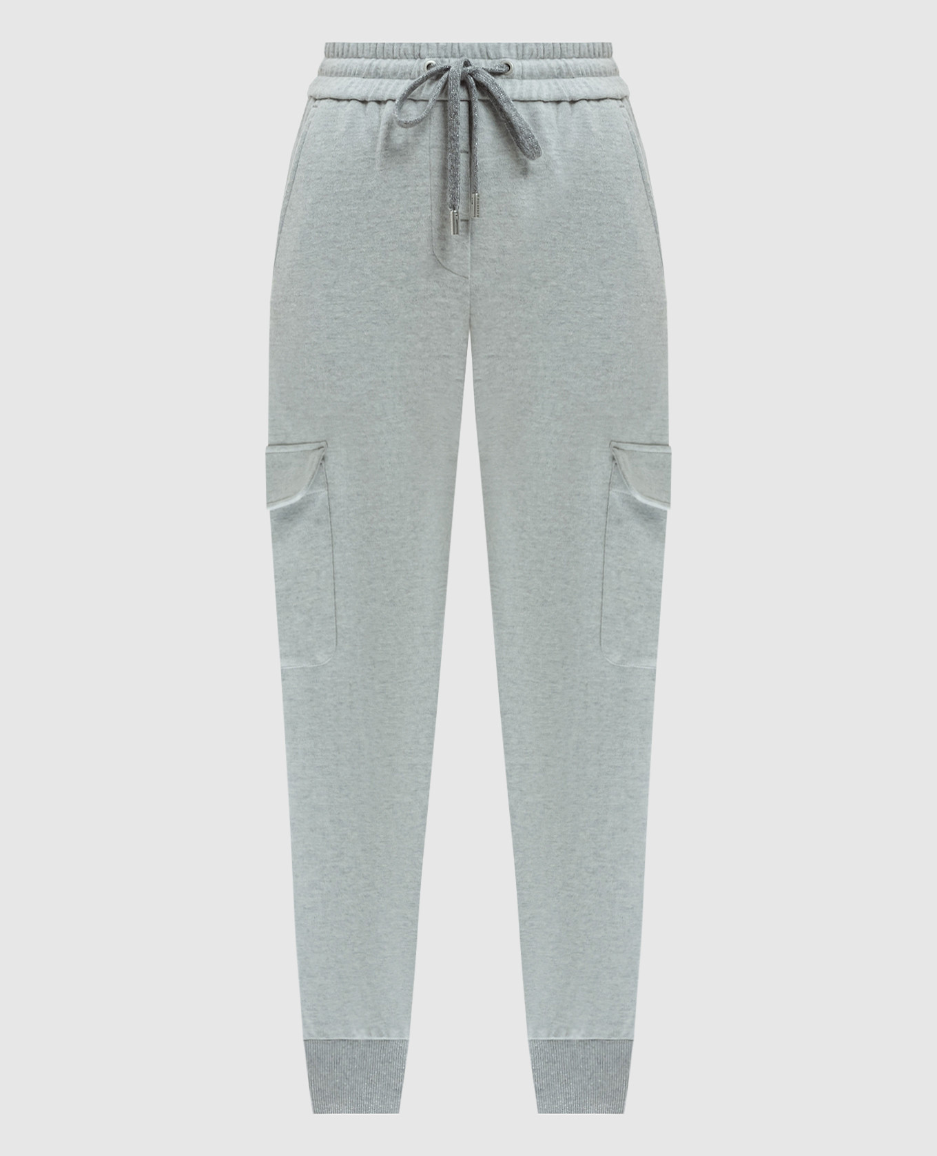 

Gray wool and lurex cargo joggers Peserico, Grey