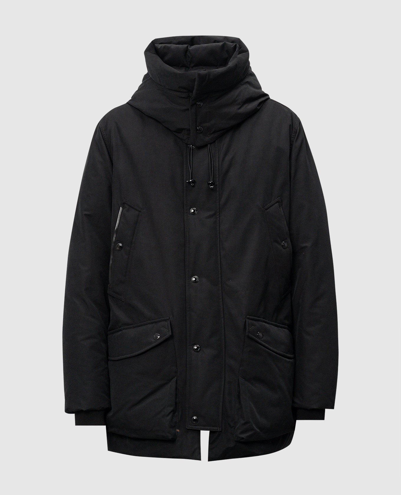 Tom Ford Black down jacket with leather inserts