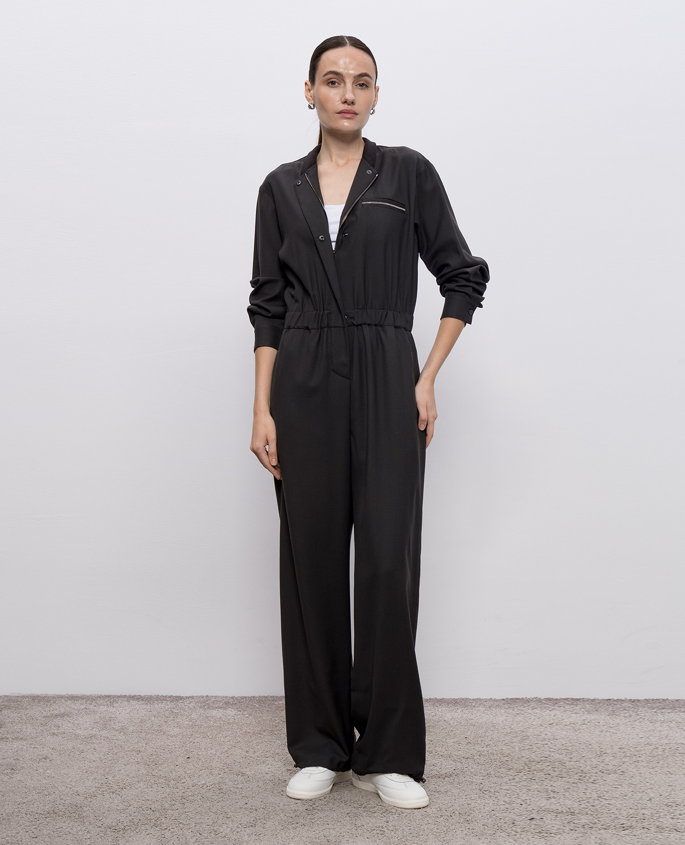

Brown wool jumpsuit Peserico