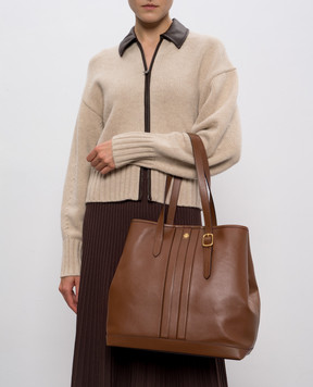 Bally Brown leather tote bag with logo WAE05ZVT769