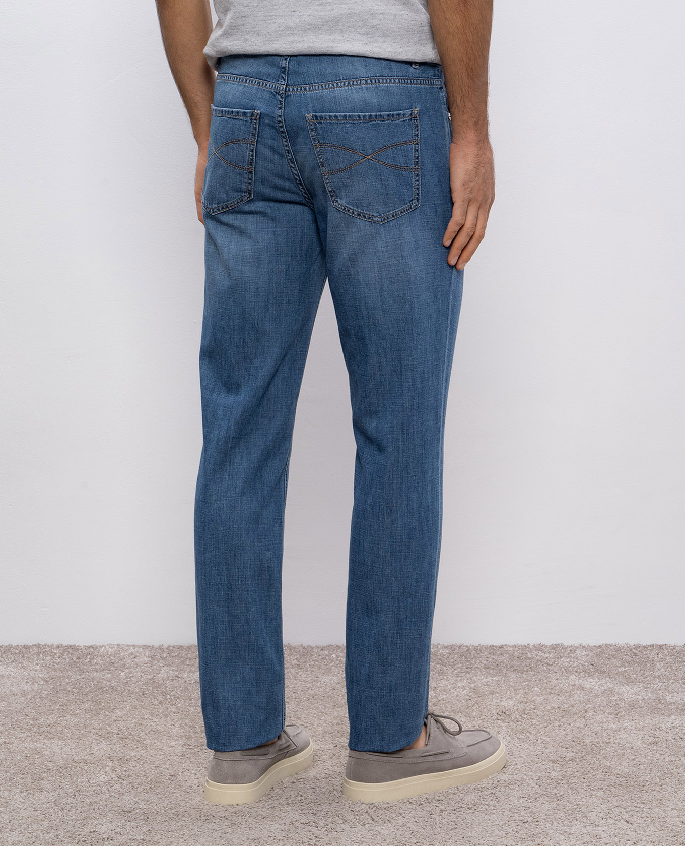 Blue jeans with logo Brunello Cucinelli 4