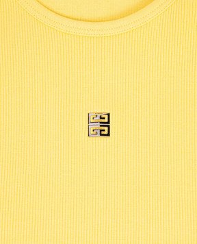 Givenchy Children's yellow ribbed dress with emblem H30777612