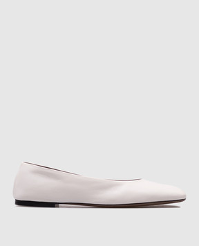 The Row White leather ballet flats F1598SL3