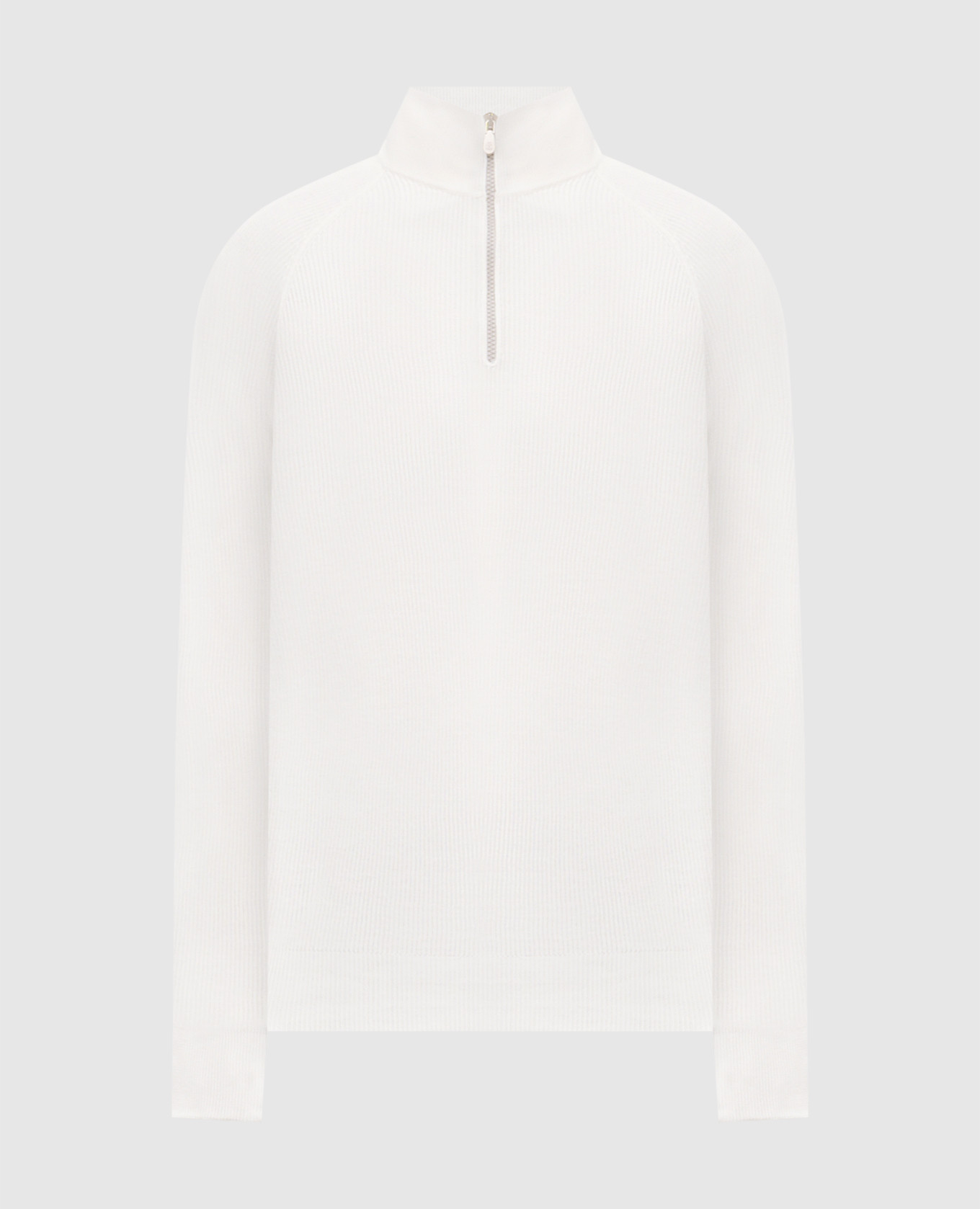White jumper with zipper Brunello Cucinelli