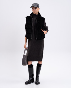 Peserico Gray wool, silk and cashmere dress S92270F079283D