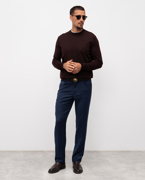 Stefano Ricci Brown cashmere and silk jumper K606003G02F25303