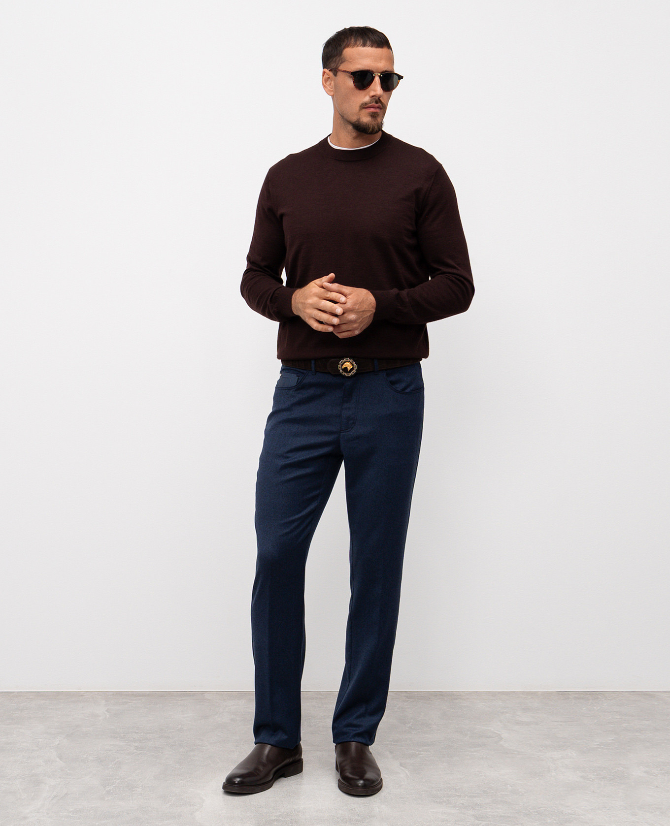 

Brown cashmere and silk jumper Stefano Ricci