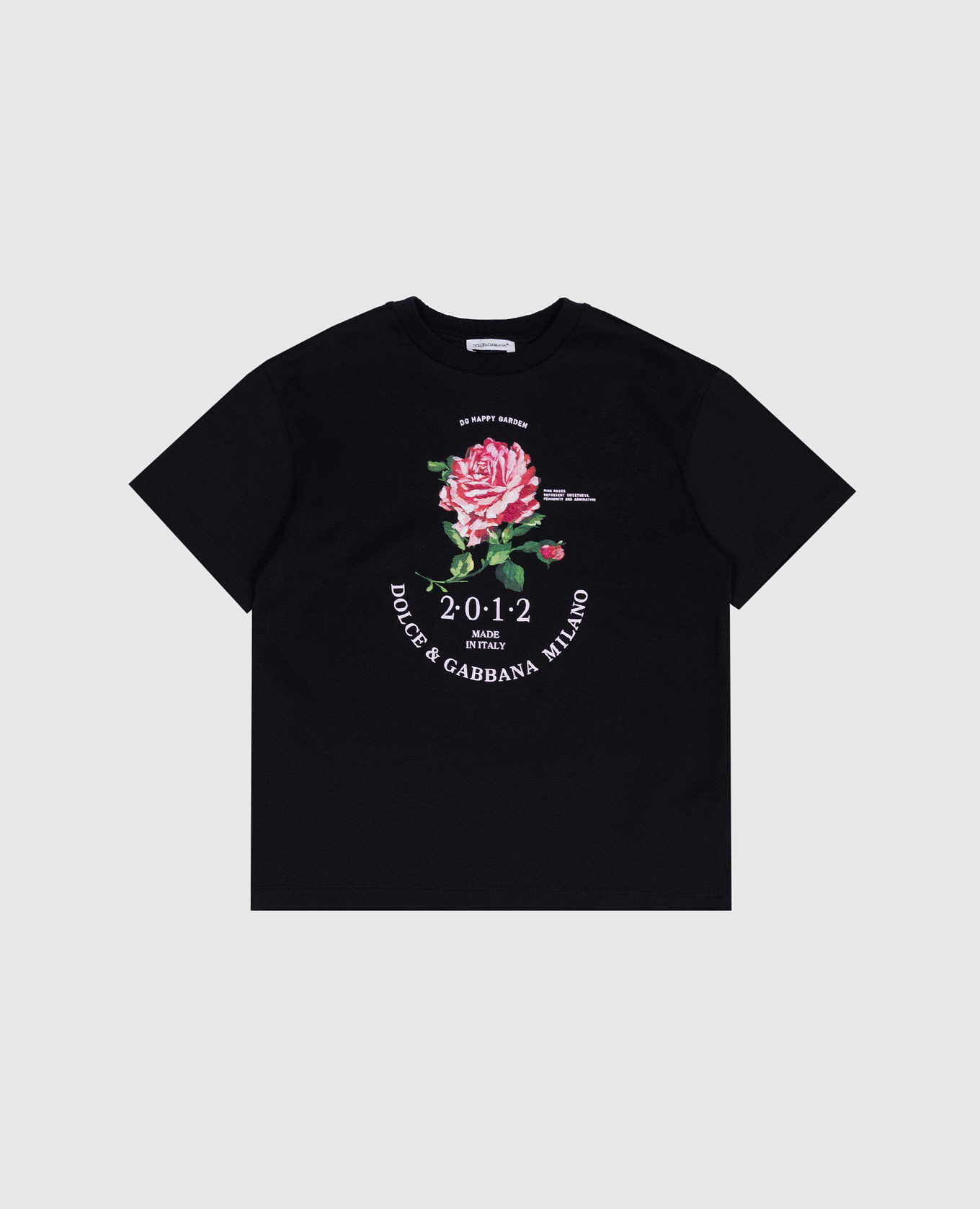 Children's black t-shirt with a branded print dolce&gabbana