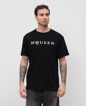 Alexander McQueen Black T-shirt with logo 828420QTADD