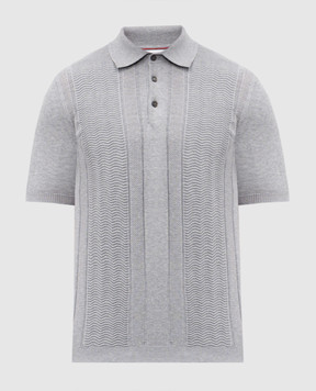 Brunello Cucinelli Gray polo with pattern M29203305