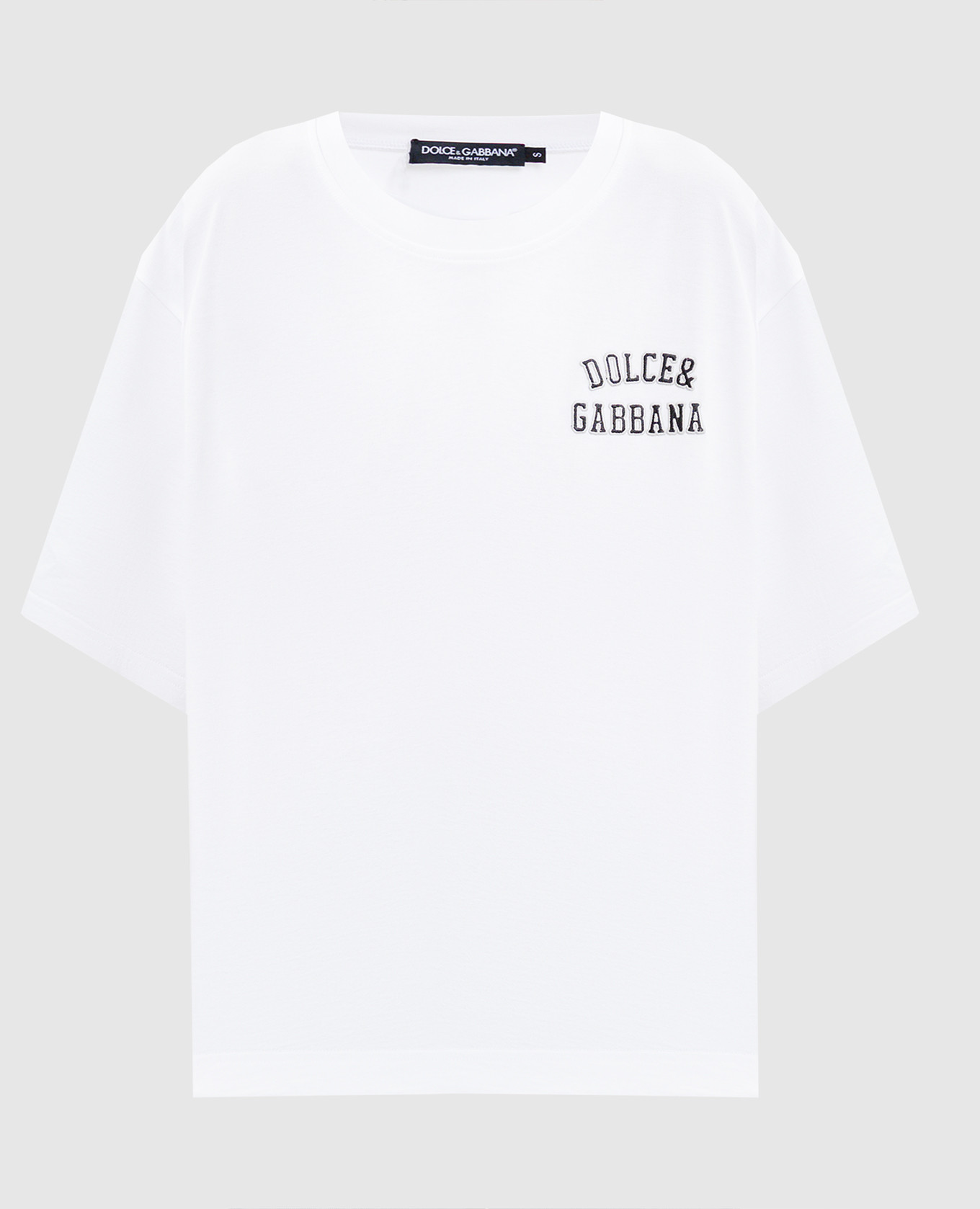 White T-shirt with logo embroidery Dolce&Gabbana