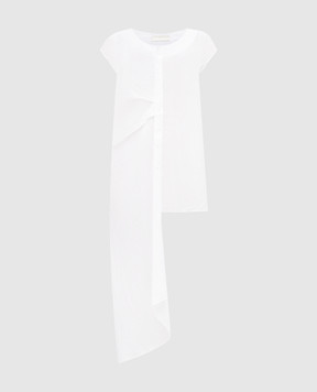 Marc Le Bihan White asymmetrical blouse with a frame 2607