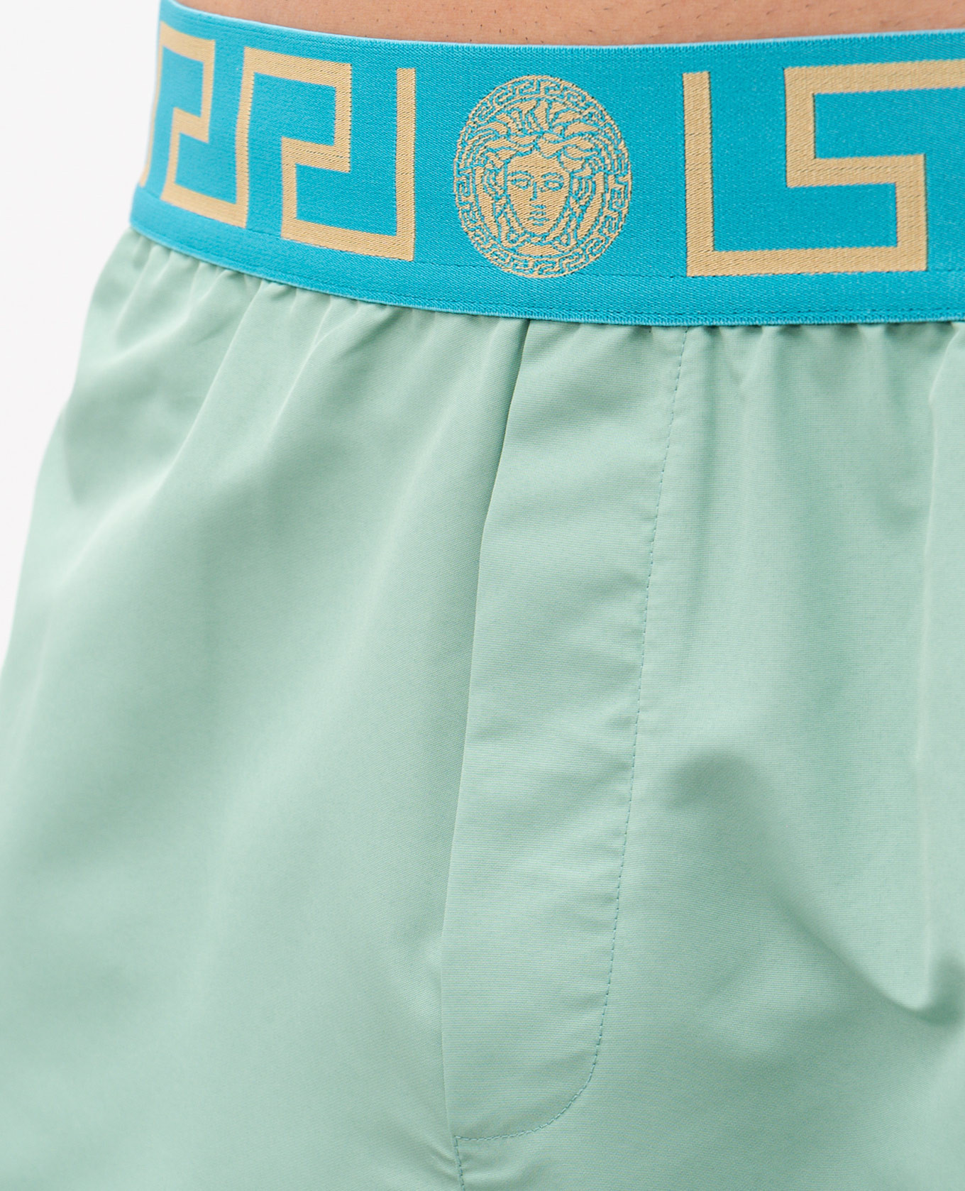

Greca Green Swim Shorts Versace