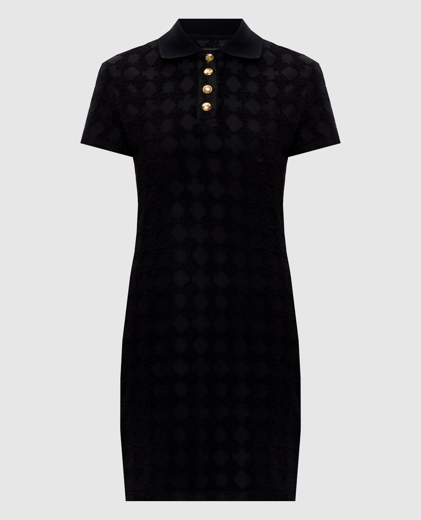 Black polo dress with monogram pattern AMIRI