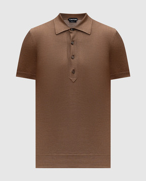 Tom Ford Brown silk polo shirt KPS025YMS111S25
