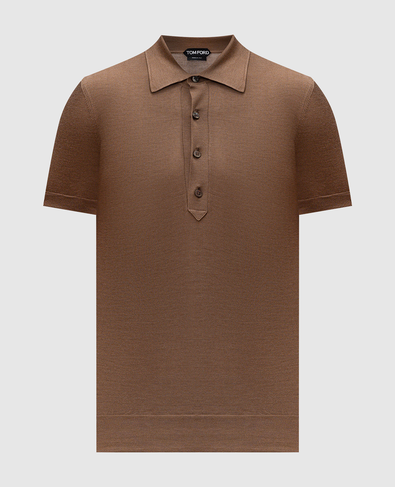Brown silk polo shirt Tom Ford