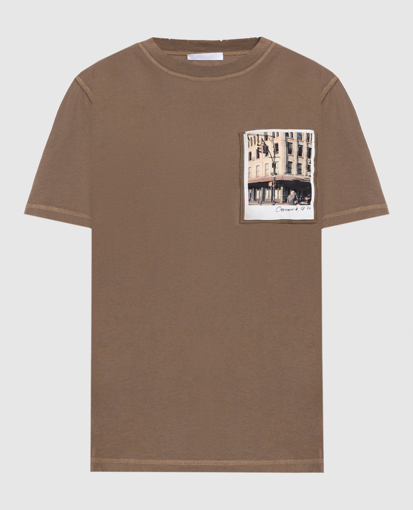 

Brown Brooklyn T-shirt with logo print Helmut Lang