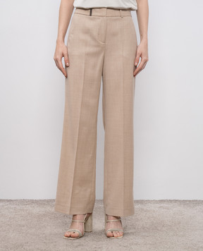 Peserico Beige wool pants with lurex A04283Z03359