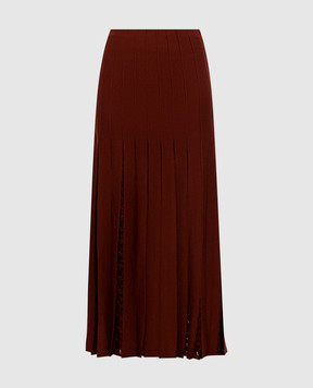 Gabriela Hearst Brown Debutante Wool Skirt 4259140A002
